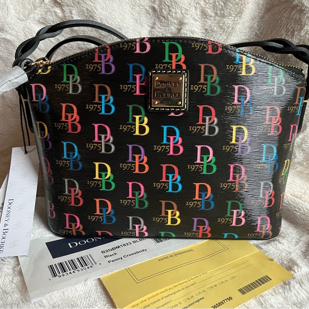❤️Dooney & Bourke DB75 Multi Penny Crossbody handbag Black NEW❤️